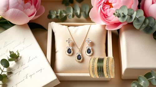 Image of Touchstone Indian Colorful Delicate Desire Traditional Exclusive Designer Jewellery Pendant Sets for Women
