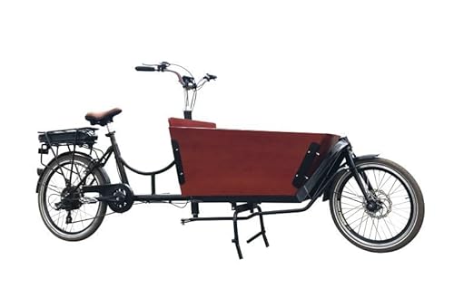 cozytrikes Bakfiets Long Electric Cargo Bike, Family Mid-Loader, 36V 13A Battery, Durable Steel Frame, Spacious Cargo Box, Safe for Kids, Ideal for Urban Commuting, Black