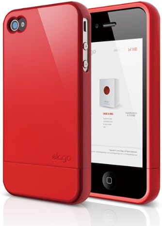 elago S4 Glide Case for Black Version AT&T, Sprint and Verizon iPhone 4/4S(Not for White iPhone) - ECO Pack (Extream Hot Red)