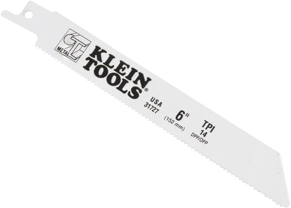 Klein Tools 31727 Reciprocating Saw Blades, 14 TPI, 6-Inch, 5-Pack, Made in USA