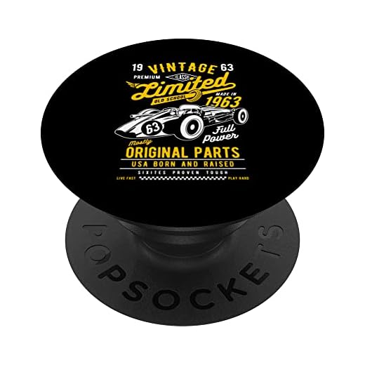 Coche de carreras de 60 cumpleaños nacido 1963 60 cumpleaños diseño vintage PopSockets PopGrip Intercambiable