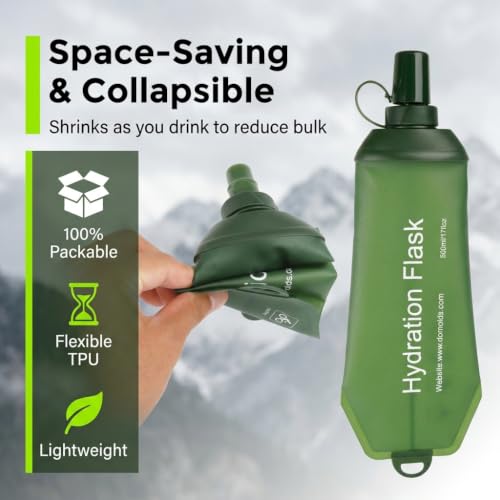 Image of PROBEROS Soft Flask 500ml TPU Collapsible Water Bottle with Soft Bite Valve for Running Hiking Cycling Outdoor Hydration
