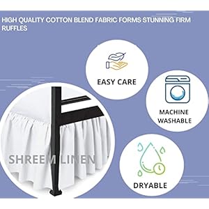 Ruffled bed skirt with split corners gathered style 100 microfiber 16 drop dust ruffle bed skirts full white  urban country home decor