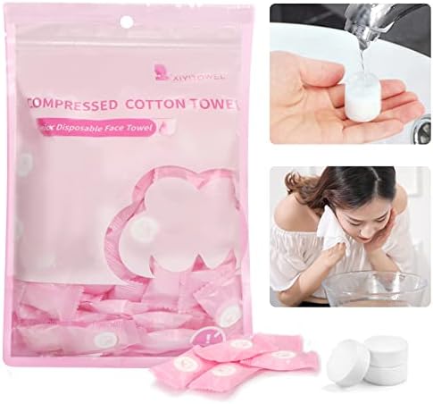 WWW Compressed Towel, Portable Mini Magic Coin Tissues, 100 PCS Disposable Cotton Face Towel for Travel, Camping, Hiking, Sport, Beauty Salon, Home Wiping and Outdoor Activities