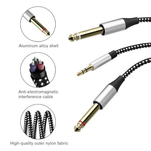 Cable Auxiliar 3.5mm a 6.35mm USB-C 2m con DAC Hi-Fi miniatura 6