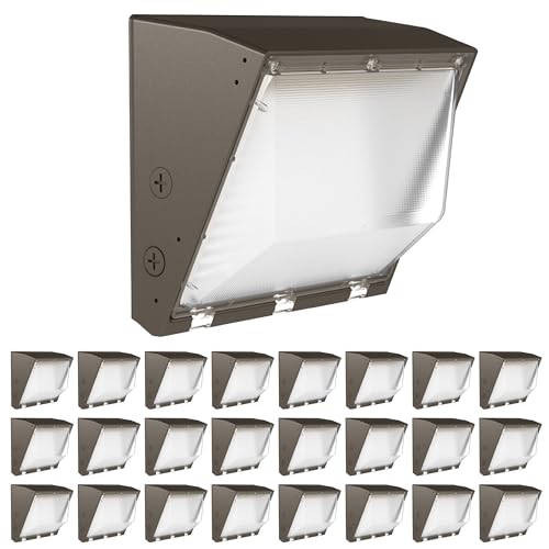 Sunco 24 Pack 80W LED Wall Pack Outdoor Industrial Dimmable Waterproof Commercial Grade Security Warehouse Super Bright Parking Lot, Selectable CCT 3000K/4000K/5000K, 7600 Lumen, AC120-277V