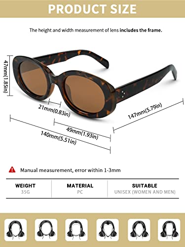 Zeelool Retro Oval Sunglasses For Women Polarized 90S Sunglasses Vintage Shades Zsp0058 #TOP5