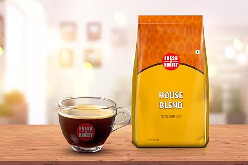 Image of Fresh & Honest House Blend | Roasted Coffee Beans | Medium Dark Roast | Robusta | 1Kilo (Pack of 3)