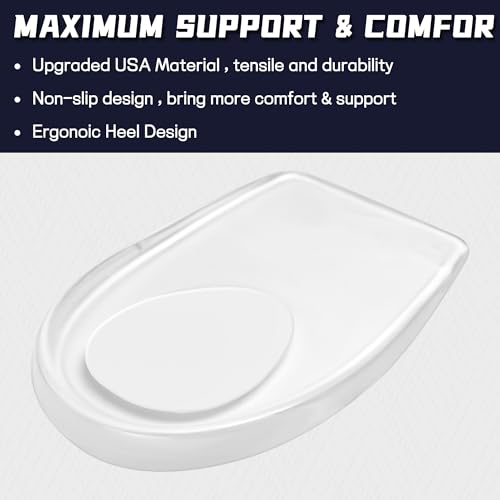 Image of 2 Pairs Heel Cushion Inserts for Women & Men,Heel Cups for Heel Pain Relief,Soft Gel Heel Pads for Shoes, Shock Absorbing Heel Support,Pressure Reduction