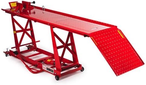 Titan Ramps Hydraulic Motorcycle Lift, 1000 LB Capacity Lift Hoist Jack Stand, for Mechanics,...