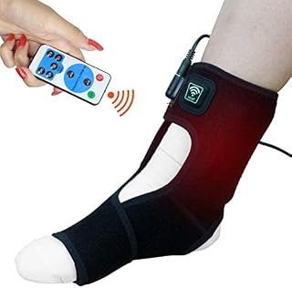 Creatrill Achilles Tendonitis/Plantar Fasciitis Heated Brace Wrap Support W/Remote Control, Auto Shut Off