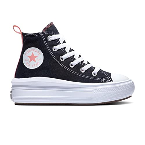 Converse Chuck Taylor All Star Move Color Pop Platform, Sneaker, Negro, Rosa, Blanco Salado, 31.5 EU