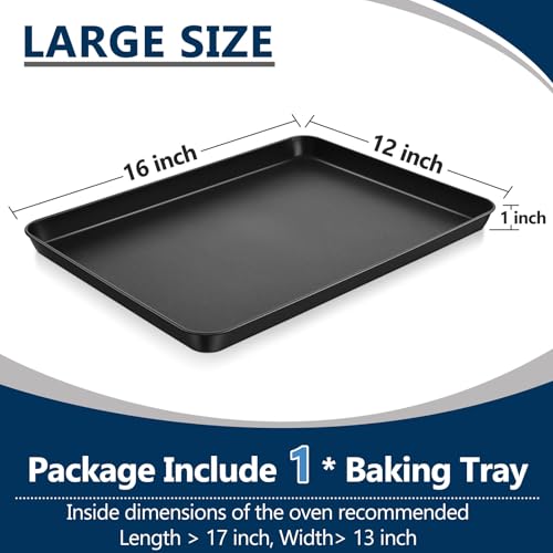 P&P CHEF 16-Inch Non-Stick Baking Cookie Sheet Pan - Carbon Steel Oven Tray for Cooking Bread, Meat & Vegetables - Sturdy & Healthy Bakeware, Easy to Clean - Image 2