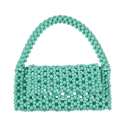 Abvokury YUSHINY Candy Color Acrylic Beaded Hollow Handbag Evening Clutch Triangle Bags for Wedding Party (Jade)