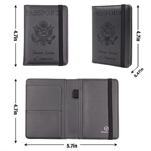 Image of Melsbrinna Premium Leather Passport Holder Covers Case, Waterproof Rfid Blocking Travel Wallet Passport Holder with Pen Holder, Cute Passport Book for Women /Men