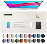 Aothia Leather Desk Pad Protector, Mouse Pad, Office Desk Mat, Non-Slip PU Leather Desk Blotter, Laptop Desk Pad, Waterproof Desk Writing Pad for Office and Home (23.6