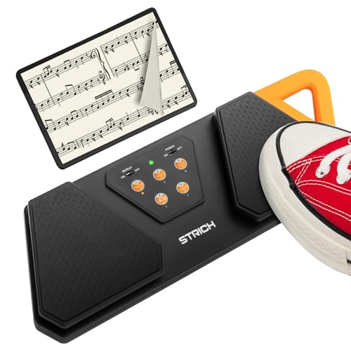 STRICH Wireless Page Turner Pedal for Musical Instruments, Anti-Slip Rubber Portable Foot Pedal...