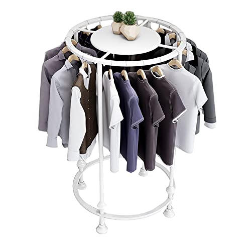 Portant à vêtements rond et rotatif en métal noir pour boutique et chambre