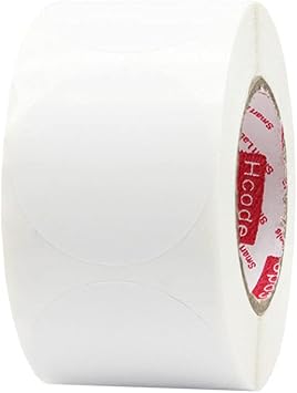 Hcode 1.5" Round Direct Thermal Labels Color Coding Dot Stickers Shipping Labels Address Labels 500Pcs White
