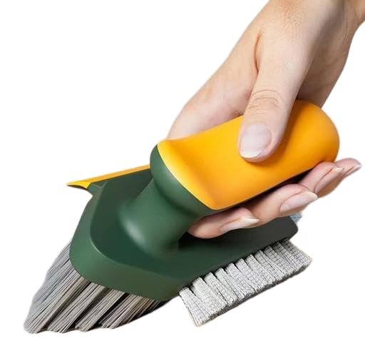 Sk Cleaner Brush 4 in 1 with Squeegee,Bathroom Cleaning Brushes,V-Shape Gaps Scrub Brush Crevice Cleaning Brush Tools, Multifunctional scrubbing Floor Brush for Corner,Window,Sink,Kitchen ORE-P143-image-7