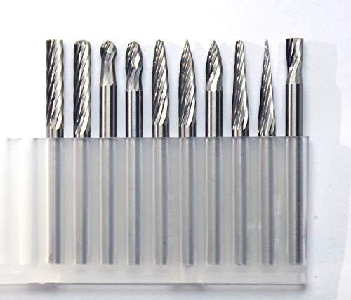 KOTVTM Carbide Burr Set, 20pcs 1/8" (3mm) Shank, Single Double Rotary Burrs Bits Die Grinder Bits for Most Rotary Die Grinder Woodworking, Engraving, Drilling, Carving - Thumbnail 5