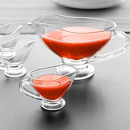 Hemoton Glass Gravy Boat Sauce Boat Cream Sugar Dishes Crystal Sauce Dipping Bowls Creamer Pitcher Gravey Pourer Sauce Jug Seasoning Container For Salad Dressings Milk Broth 210Ml #TOP6