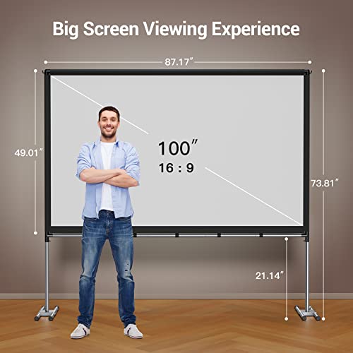 Amada Homefurnishing Projector And 100" Projector Screen With Stand #TOP3