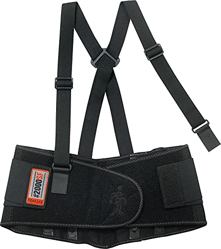 Image of Ergodyne ProFlex 2000SF Back Support Brace, 8.5 inch Spandex, V-Shape Design and Patented Stays for Added Support, 3XL,Black