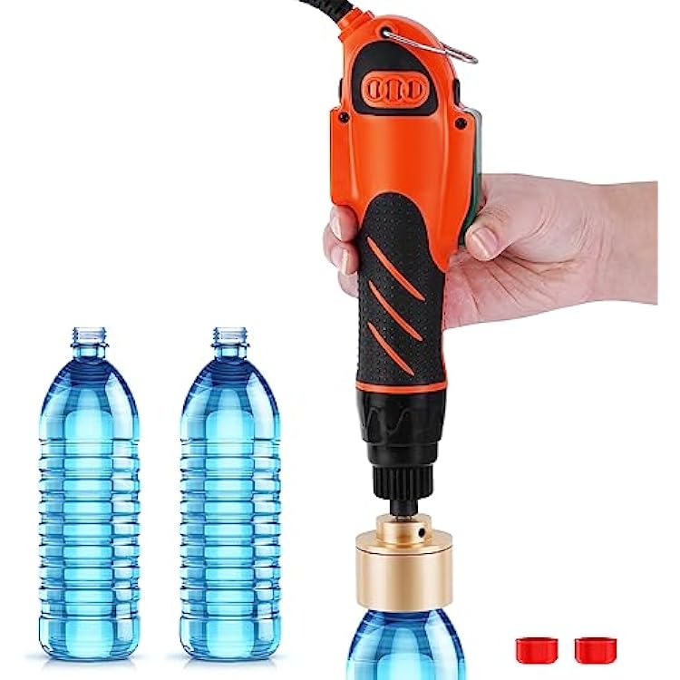 Electric Bottle Capping Machine 60Kg/f Handheld Bottle Cap Sealer Bottle Screwing Sealing Machine for 10-50mm diameter Plastic Bottles 160W 110v