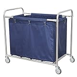 GSACLKES Warenkorb, Hochhaltbarkeit Edelstawäschewagen Mit Rädern Abnehmbare Taschen Für Home & Hoteltragbarer Kommerzieller Wäschekorb Schwerer Wäschewagen/F
