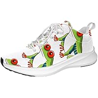 Zapatillas de deporte personalizadas con diseño de rana verde,