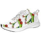 Zapatillas de deporte personalizadas con diseño de rana verde, zapatos ligeros para caminar, zapatillas deportivas casuales para correr, Multi color, 3.5
