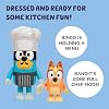 Bluey 4-Pack Toy Figure Playset, Lets Play Chef Pavlova Toddler Figurine Toys Set with Chef Accessories, Poseable Figurines for Kids Ages 3-5