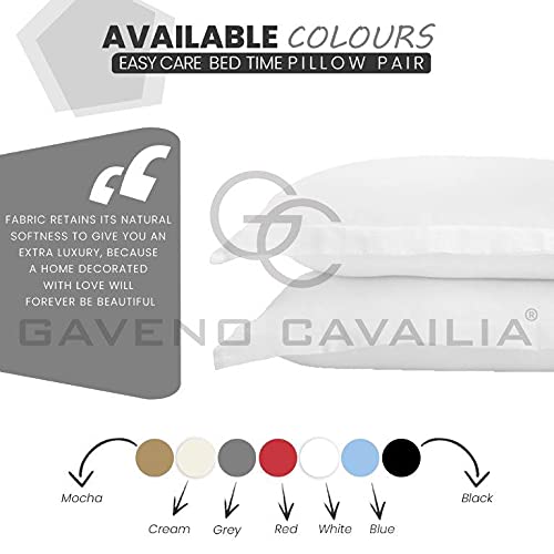 GC GAVENO CAVAILIA 200 Thread Count Double Bed Sheets Fitted- 100% Egyptian Cotton Fitted Sheet- Easy Care Bottom Sheet- White - Image 3