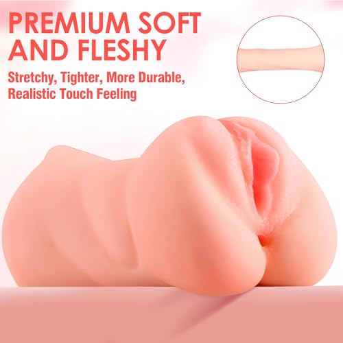 Image of ZEMALIA 3 in 1 Pocket Pussy Male Masturbator Sex Toys for Men, 3D Textured Sex Doll with Sexy Mouth Realistic Vagina Tight Anus, Mens Stroker Adult Toy for Man Masturbation
