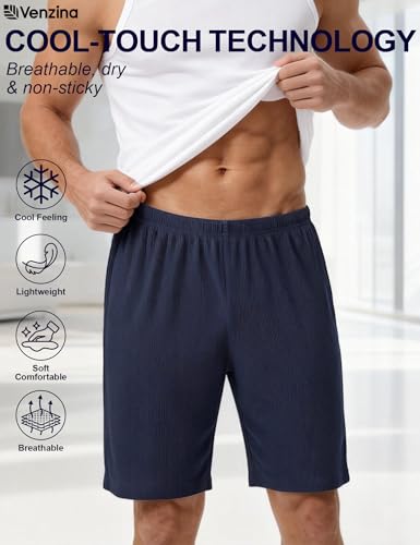 Image of Venzina Sports Shorts for Man Shorts Pant for Men Cooling Breathable Textured Fabric with Elastic Waistband for Gym Running Workout Training