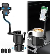 Sinvanho Car Cup Holder Expander with Phone Mount, 2 in 1 Automotive Cell Phone Drink Holder Adap...