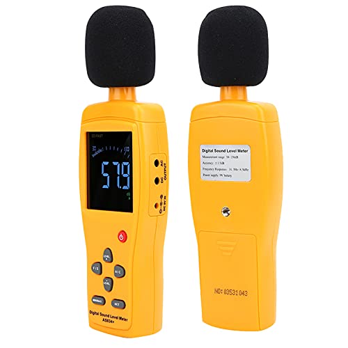 AS834+ Noise Meter, High Accuracy Decibel Detector, Large LCD Display, 90130dB Alarm Level for Home, Industry, Garage