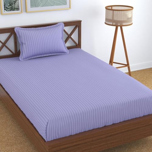 Blue Strip Polycotton Bedsheet, Single 60x90 (Lavender)