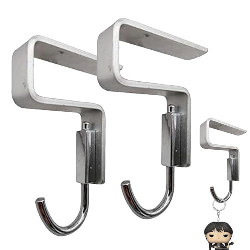 Gancho para bolsa de escritorio, soporte para bolsa para escritorio | Colgador de almacenamiento para mochila de escritorio | 2 ganchos móviles para bolsas de escritorio, soporte compacto para bolsas