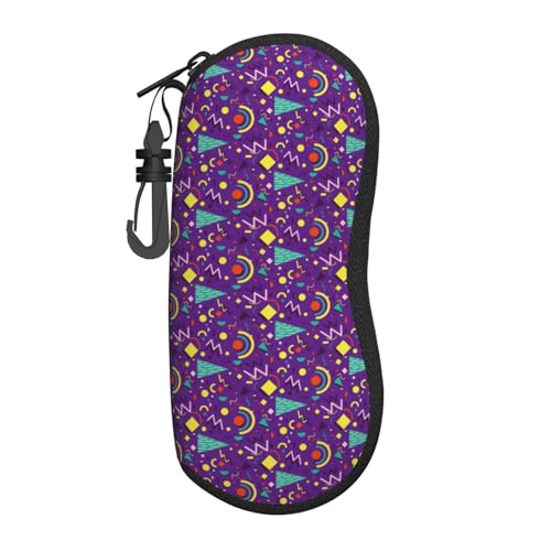 TZTTZT - Funda para anteojos de sol estilo retro de los años 80, estuche de lectura con gancho, funda de neopreno suave y ligera con cierre para mujeres y hombres