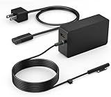 YURCIPWE Surface Pro Charger 65W, Surface Laptop Charger Compatible with Microsoft Surface Pro 11/10/9/8/7+/7/6/5/4/X, Surface Laptop 7/6/5/4, Surface Book 3/2, Surface Go 3/2/1 with 8.8ft Power Cord