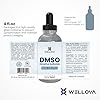 Wellova DMSO 99.9% Pharmaceutical Grade with 99.9% Purity & Low Odor - 4oz (Dimethyl Sulfoxide) Clear Glass Bottle with Dropper