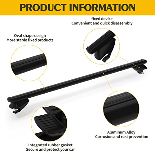 Roof Rack Cross Bars,53" Universal Cross Bars For Roof Rack,Adjustable Aluminum Anti-Rust Up To 165Lb Luggage Rooftop Carrier Rack.（Only Fit Factory Side Rails） #TOP4