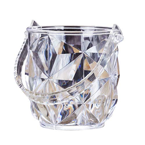 Recipiente de Hielo de acrílico Redondo Redondo Cubo de Hielo Transparente con Juego de Vino Ice Tong para Barra KTV