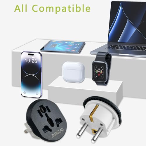 2 Stück Stecker Adapter, US to EU Adapter, Adapter China Deutschland Stecker, Adapter UK auf EU, Universal Adapters für Deutschland, USA, UK, Schweiz, China,usw