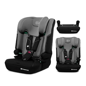 Kinderkraft I-Comfy, Car seat, for Kids, Regulations (76-150cm), Adjustible backcrest, 5-Point Safety Harness, Easy Grow System, for Child, Easy Installation, Dark Gray