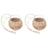 Amosfun Handgewebter HäNgekorb 10X10X7 CmPflanzen Aufbewahrungskorb FüR Innenbereich Vielseitige Nutzung Als Blumentopf Halter Und AufbewahrungslöSung