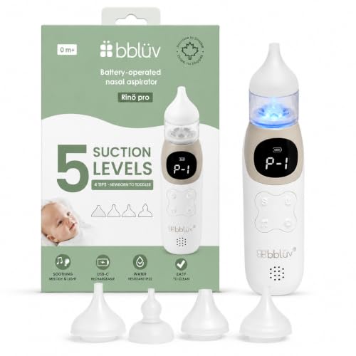 bblüv Rinö Pro Battery Operated Baby Nasal Aspirator with 5 Suction Levels