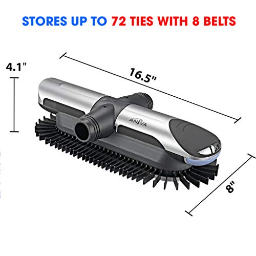 Aniva Motorized Tie Rack Closet Organizer with LED Lights Includes J Hooks for Wired Shelving Stores Up to 72 Ties & 8 Belts, Operates with Batteries